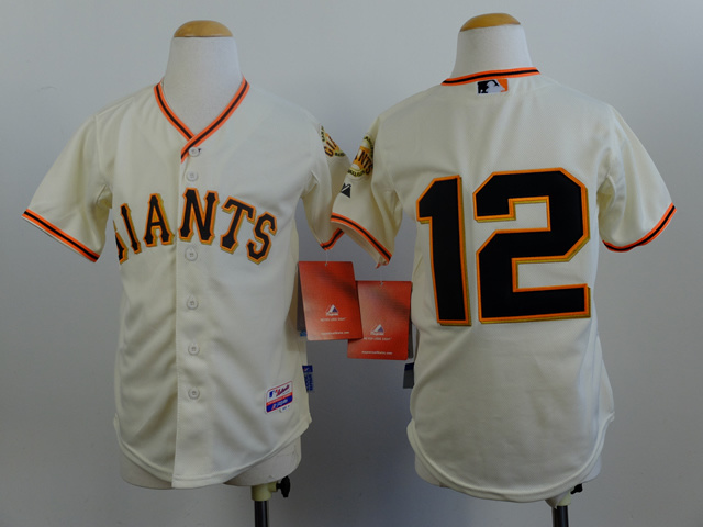 Youth San Francisco Giants #12 Panik Cream MLB Jerseys->->Youth Jersey